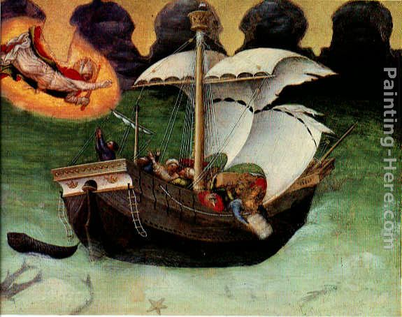 Quaratesi Altarpiece St. Nicholas saves a storm-tossed ship painting - Gentile da Fabriano Quaratesi Altarpiece St. Nicholas saves a storm-tossed ship art painting